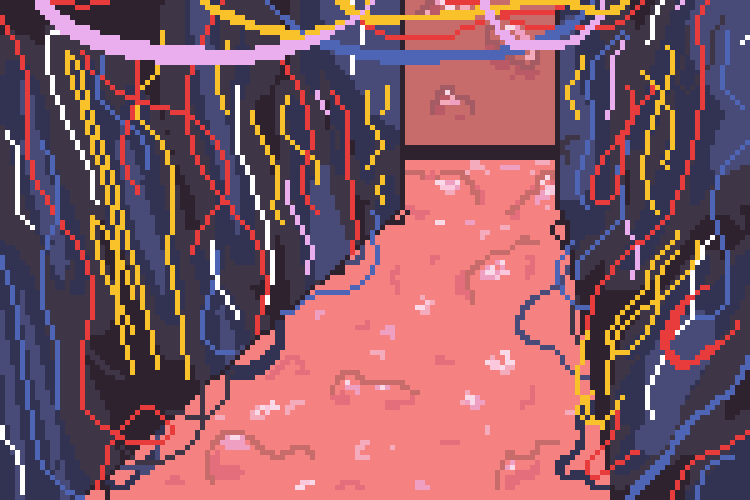 a messy server room inside a brain